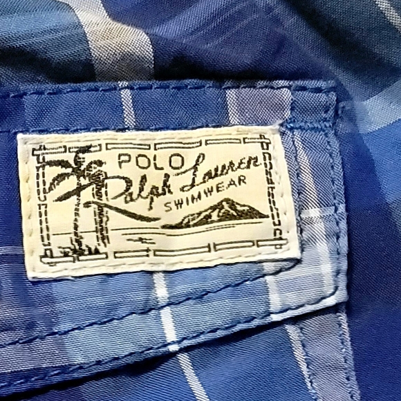 Polo Ralph Lauren Swimwear Blue and White Plaid Shorts Size M (10 - 12) - Picture 3 of 11